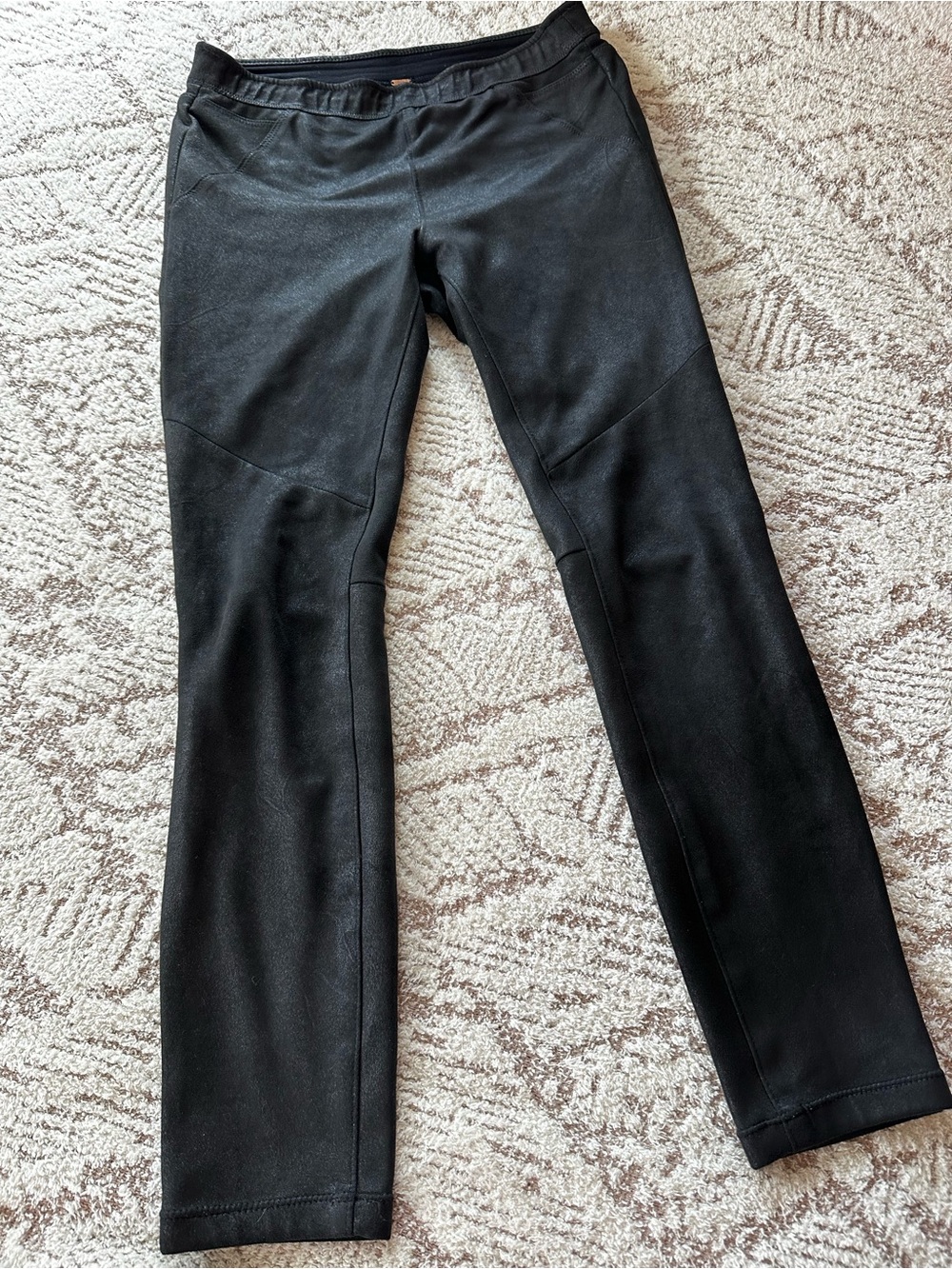 Free People Faux Leather Moto Leggings Black Soft Stretch Pants
